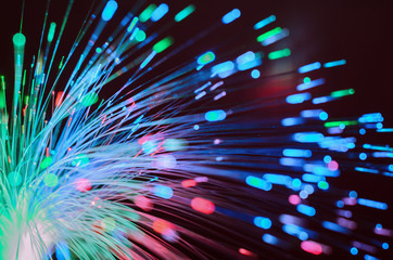 Fiber optics lights abstract background.