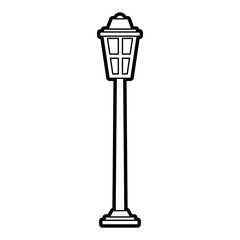 Fototapeta premium park street lamp light glass vintage decoration vector illustration outline