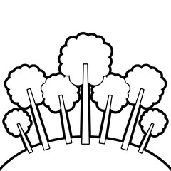 natural trees forest garden park landscape ecology vector illustration outline