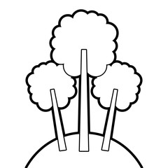 three tree foliage forest park natural vector illustration outline