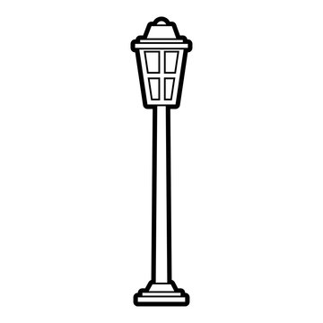 recommend clip art: park street lamp light glass vintage decoration vector illustration outline