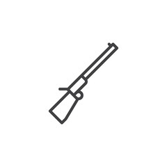 Fototapeta premium Hunting rifle line icon, outline vector sign, linear style pictogram isolated on white. Symbol, logo illustration. Editable stroke