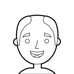 the face old man profile avatar of the grandfather vector illustration outline