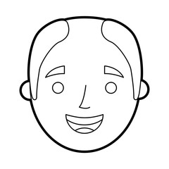 the face old man profile avatar of the grandfather vector illustration outline