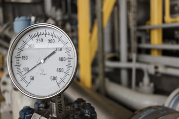 Temperature gauge in oil and gas operation.