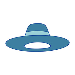 hat accessory fashion object vintage design image blue vector illustration