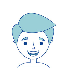 Obraz na płótnie Canvas the face old man profile avatar of the grandfather blue vector illustration