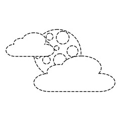 cloud moon night sky nature scene vector illustration sticker