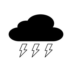 cloud weather with thunder bolt storm vector illustration