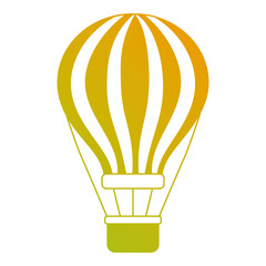 airballoon with basket recreation adventure vector illustration