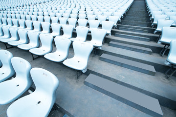 Fototapeta premium Pattern of white stadium seats