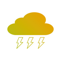 cloud weather with thunder bolt storm vector illustration