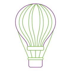 airballoon with basket recreation adventure vector illustration