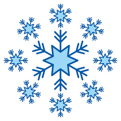 snowflake snow icon christmas and winter theme decoration vector illustration