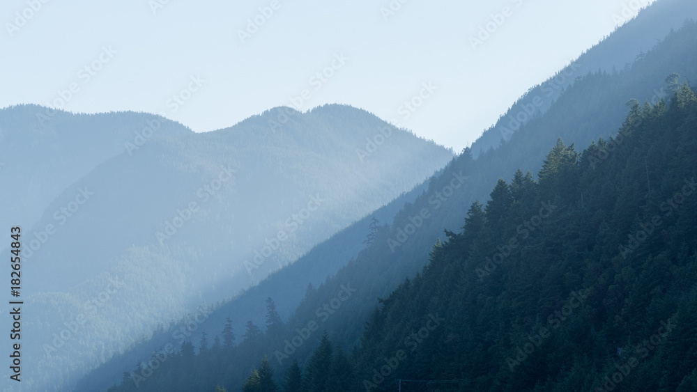 Wall mural mountain under morning sunlight