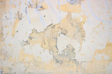 Papier Peint photo Vieux mur texturé sale Fond de stuc rugueux jaune clair