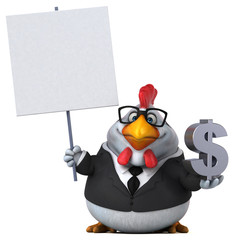 Fun chicken - 3D Illustration