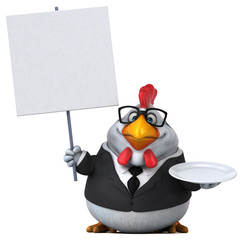 Fun chicken - 3D Illustration