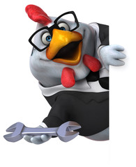 Fun chicken - 3D Illustration