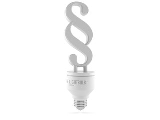 Light bulb with paragraph symbol