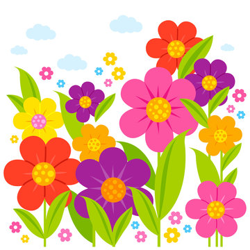 Colorful flowers background. Vector illustration © stockakia