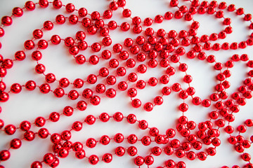 Red Christmas beads