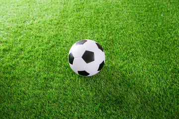 Soccer ball on green turf