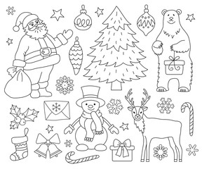 Set of Christmas elements.