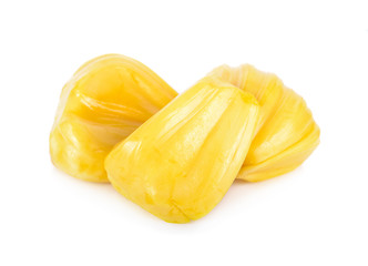 fresh jackfruit (Ka-nun Thai text) on white background