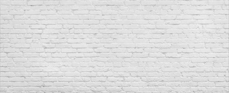 Fototapeta White brick Wall panorama.