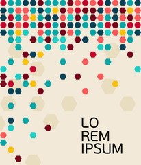 Abstract background pattern with colorful hexagons. colorful  dot on beige background. Vector illustration abstract banner for website, print, flyers and brochures in a modern style