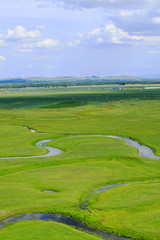 Obraz premium The river on the grassland