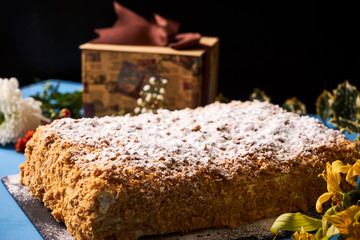 Cake Napoleon with sour cream