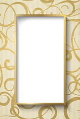 The fantasy biege frame with white text place, background for holiday card. Vector illustration.