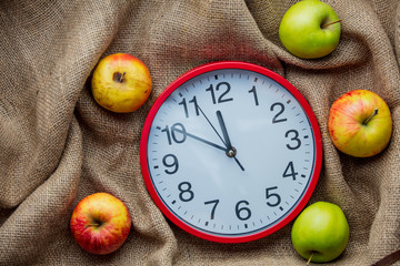 Apples and alarm clock