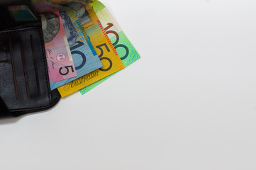 australian dollar isolated on white.business concept