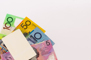 australian dollar isolated on white.business concept