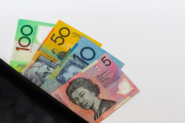 australian dollar isolated on white.business concept