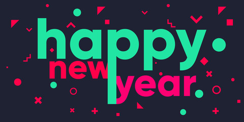 Merry Christmas and Happy New Year 2018 typography background