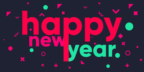 Merry Christmas and Happy New Year 2018 typography background