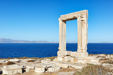 Portara in Chora of Naxos island in Cyclades, Greece