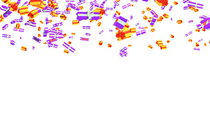 Rain of Several Purple with Light Green Ribbon and Yellow with Gold Ribbon Gifts