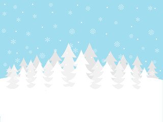 Obraz premium Blue and white winter forest background