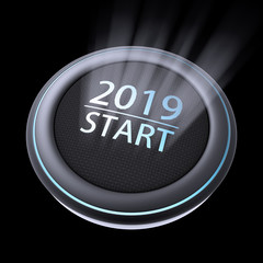 New year 2019 blue lighting with BTN to press and start