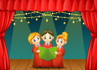 Children choir performing on stage