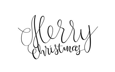 Merry Christmas vector text Calligraphic Lettering design card template. Creative typography for Holiday Greeting Gift Poster. Calligraphy Font style Banner