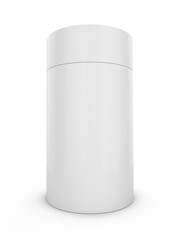 3D Rendering Blank Advertising cylinder on white background