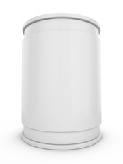 3D Rendering Blank Advertising cylinder on white background