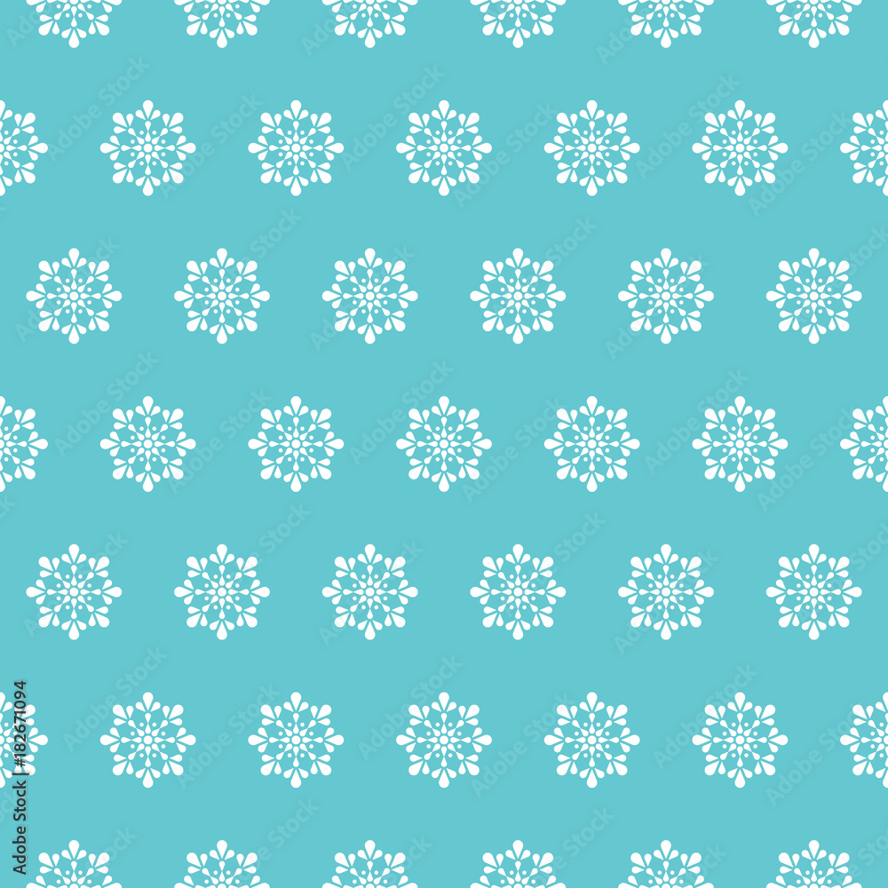Poster white abstract snow on blue pattern seamless vector background