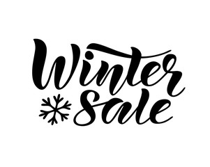 Winter sale. Hand drawn lettering for advertisements and banners. Vector illustration.